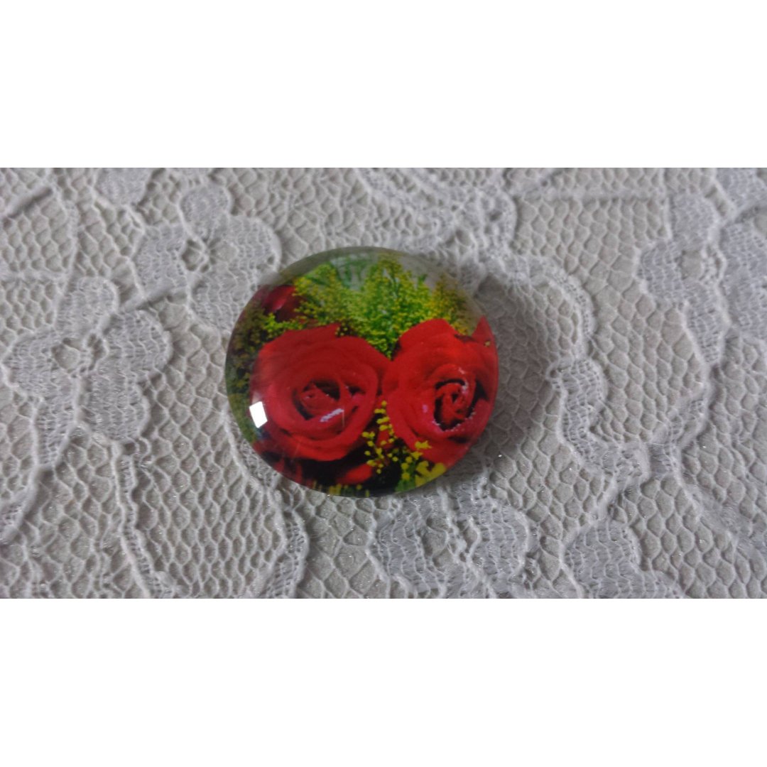 glass cabochon rund 20mm blomst 01-019 