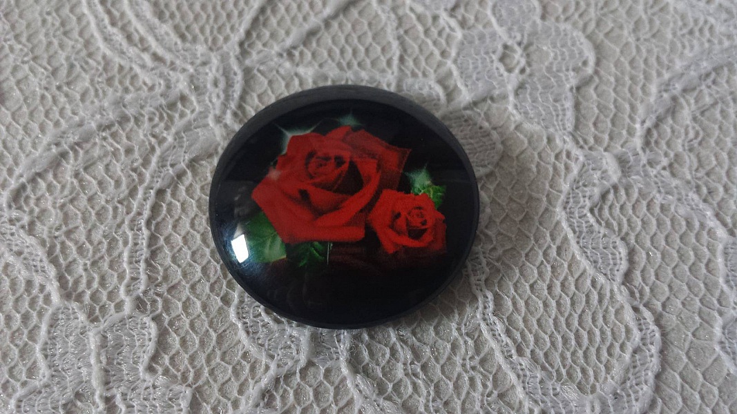 glass cabochon rund 20mm blomst 01-001 