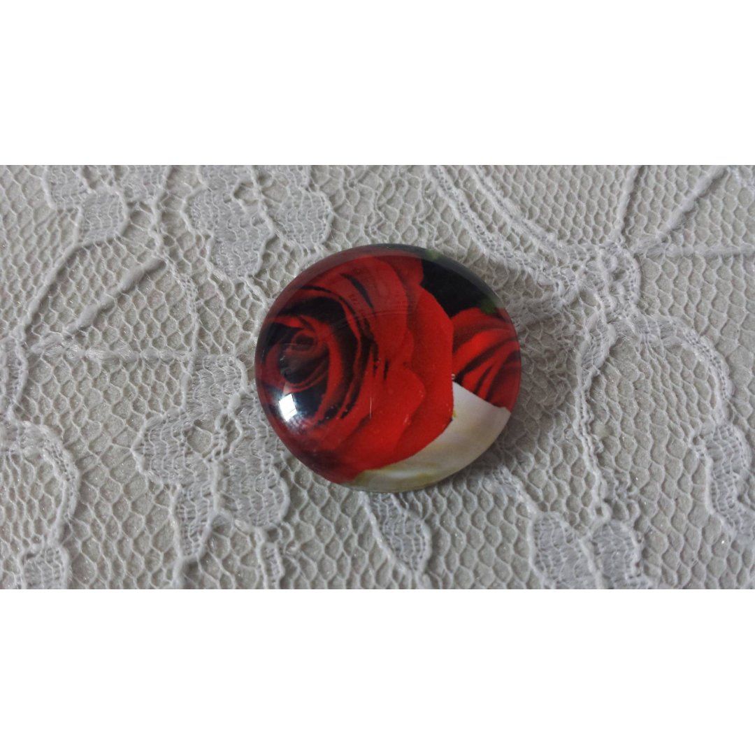 glass cabochon rund 25mm blomst 01-027 