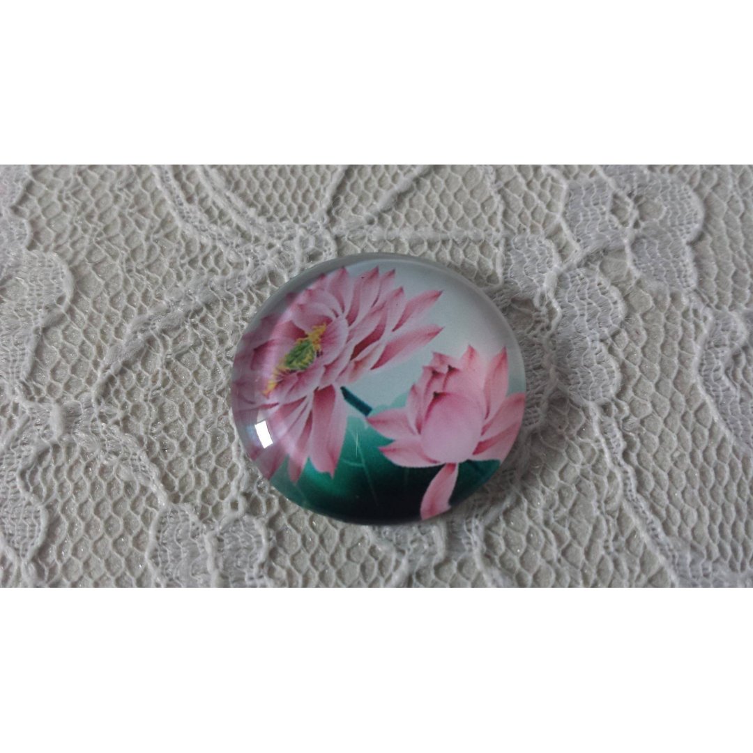 glass cabochon runde 25mm blomst 01-025 