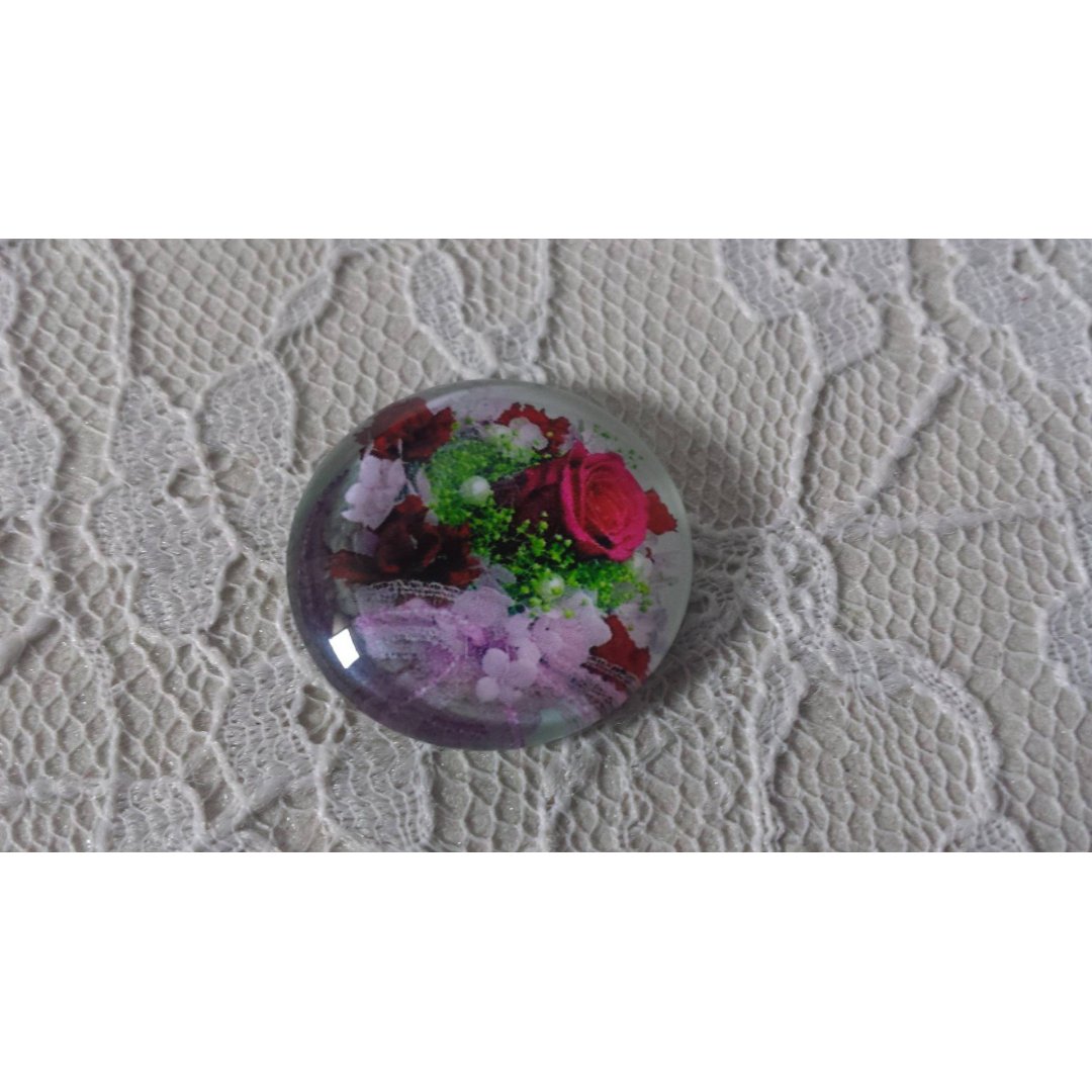 glass cabochon rund 25mm blomst 01-020 