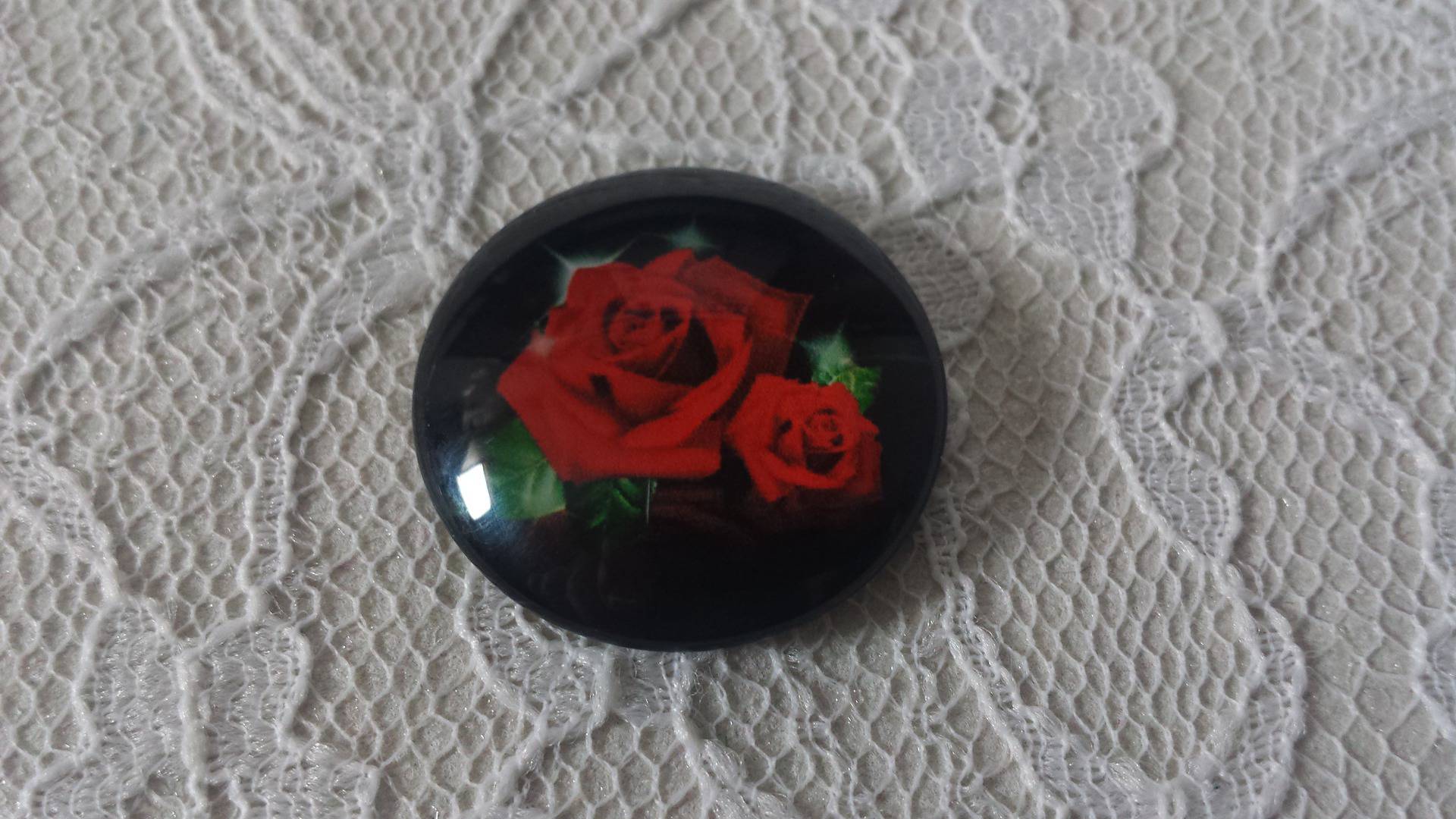 glass cabochon rund 25mm blomst 01-001 