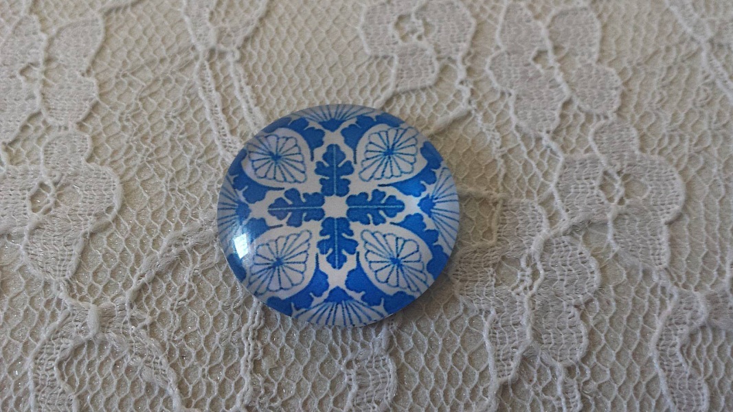 glass cabochon runde 25mm blomst 034 