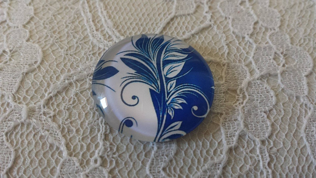 glass cabochon runde 25mm blomst 029 