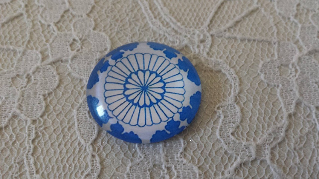 glass cabochon rund 25mm blomst 011 