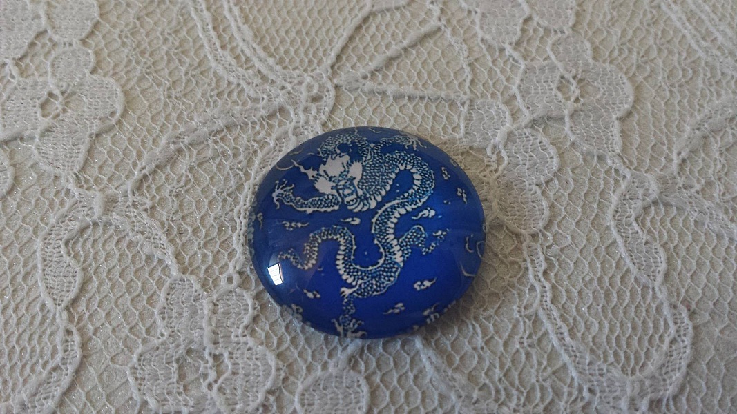 glass cabochon rund 25mm blomst 002 