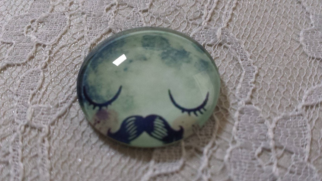 glass cabochon rund 25mm bart 025 