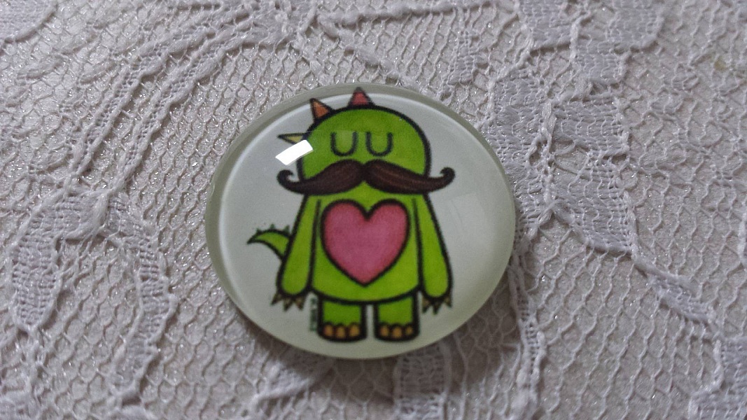 glass cabochon rund 25mm bart 007 