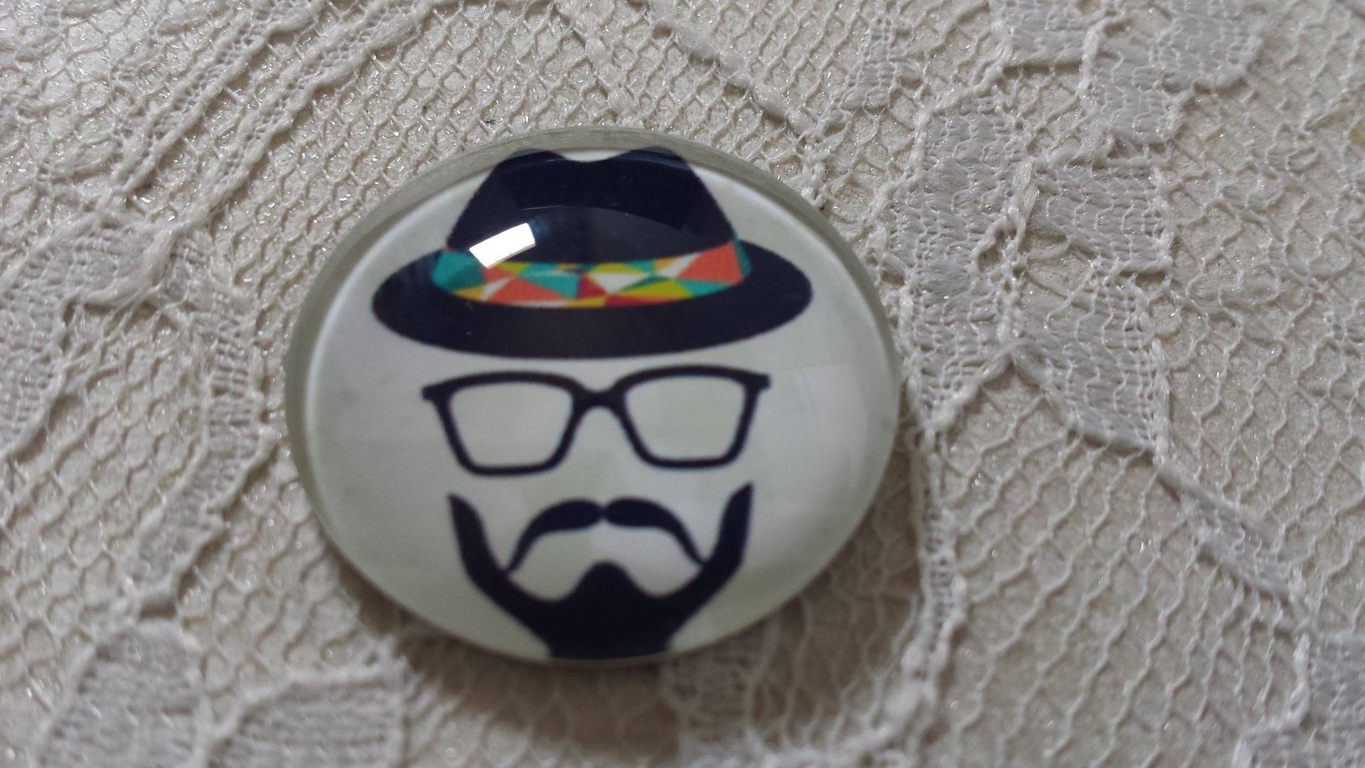 glass cabochon rund 25 mm bart 006 