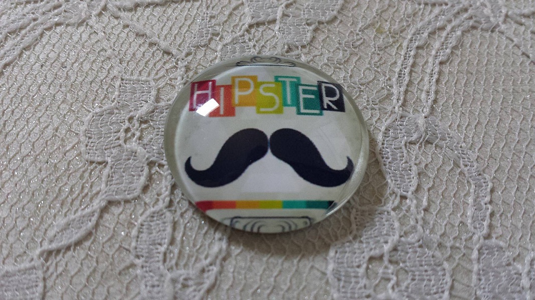 glass cabochon rund 25mm bart 003 