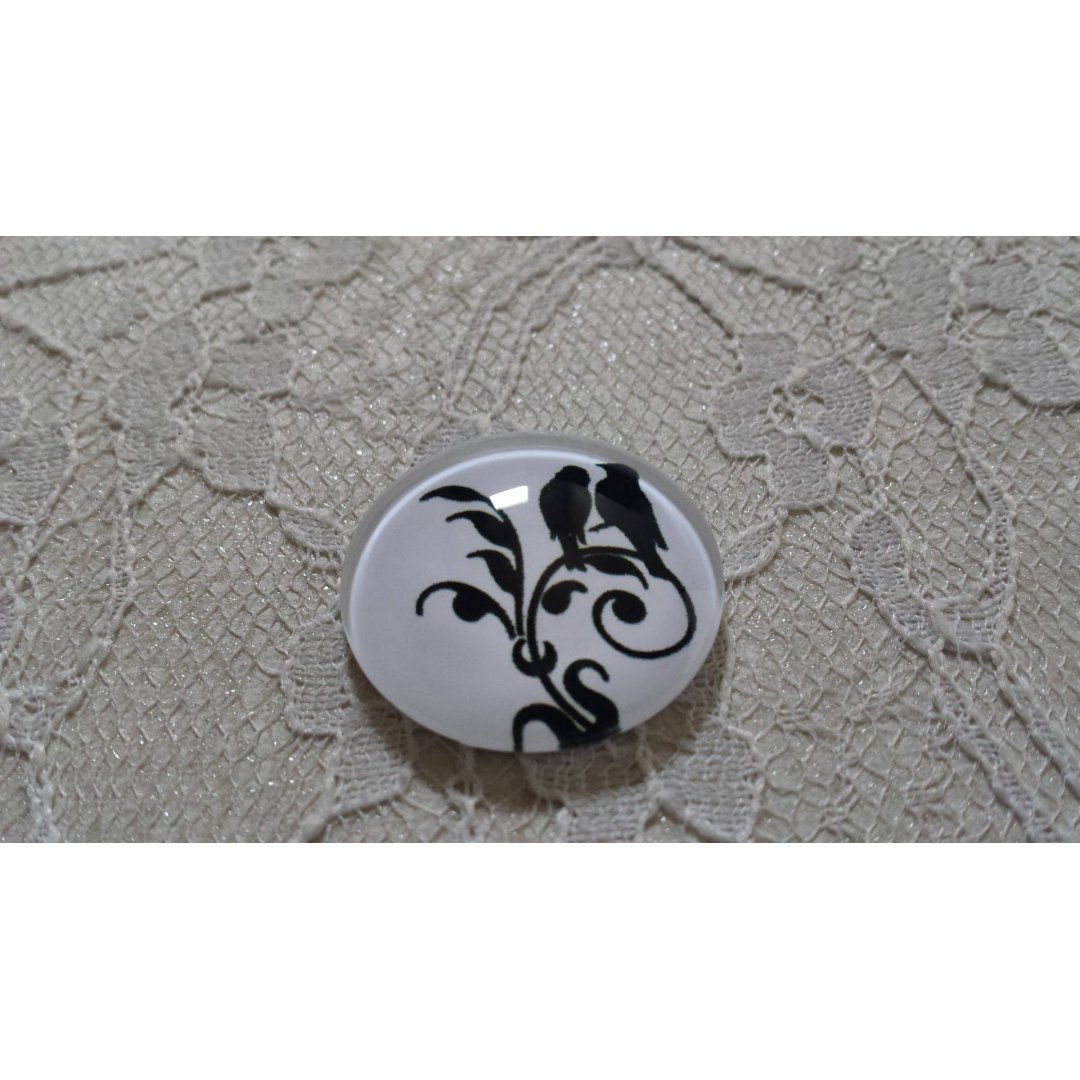 cabochon runde glass 25mm fugler 022 