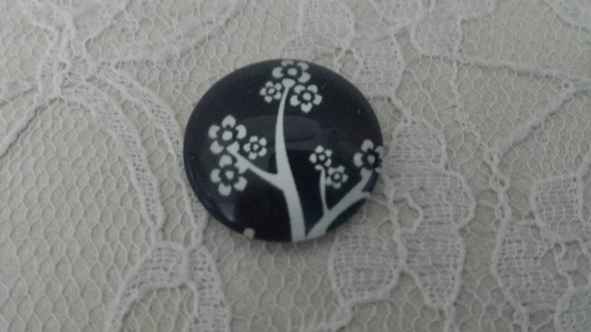 glass cabochon rund 25mm fugler 020 