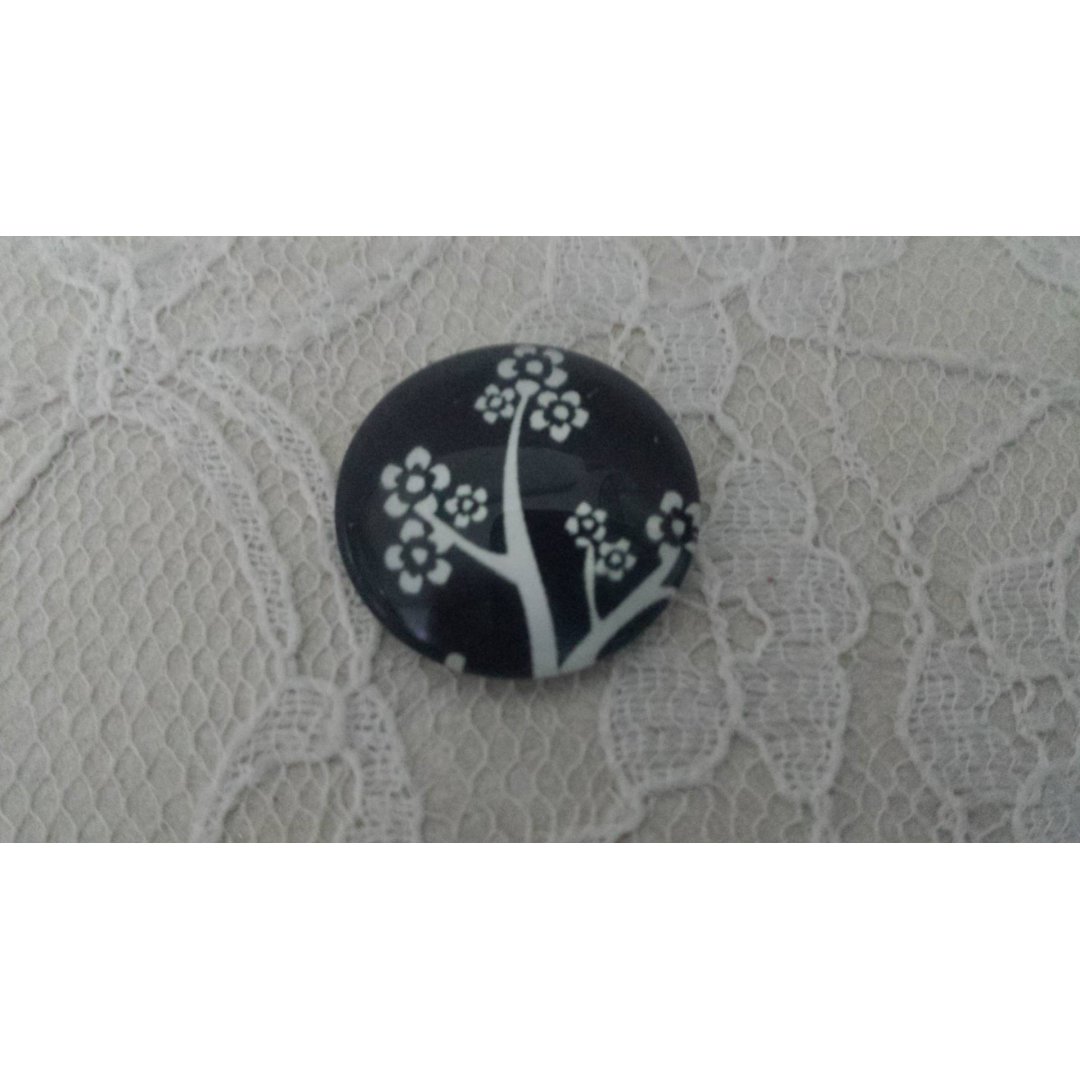 glass cabochon rund 25mm fugler 020 