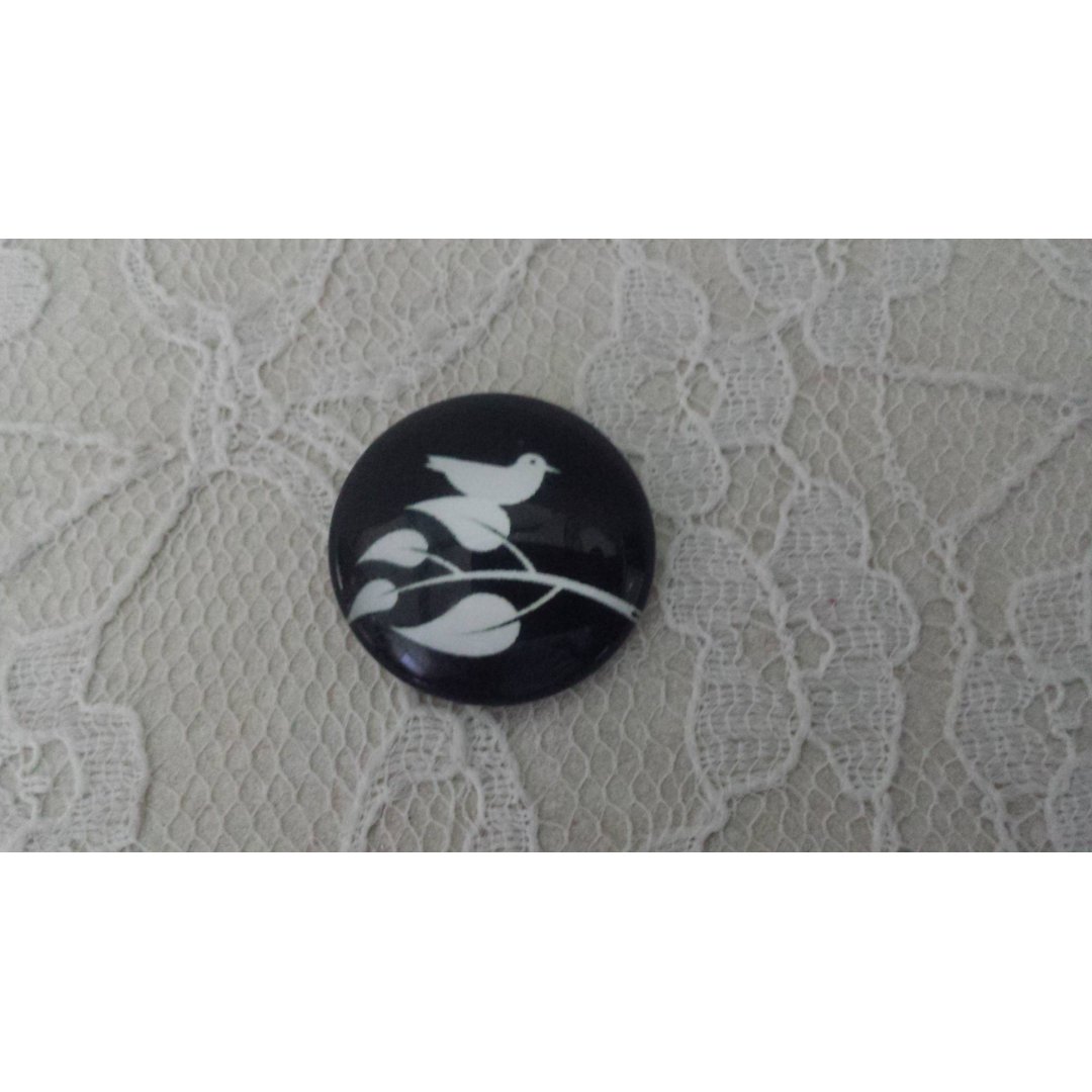 cabochon rundt glass 25mm fugler 013 