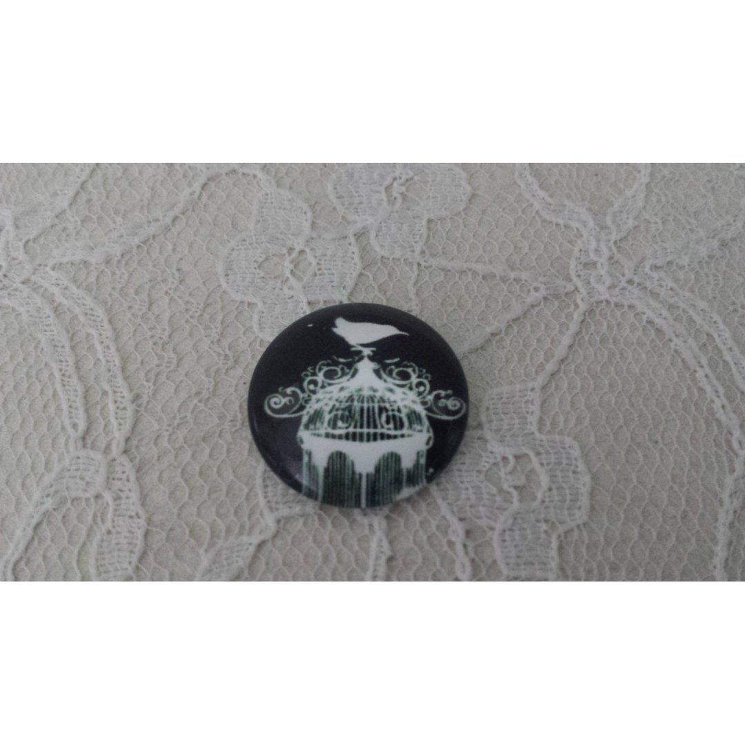 cabochon rundt glass 25mm fugler 011 