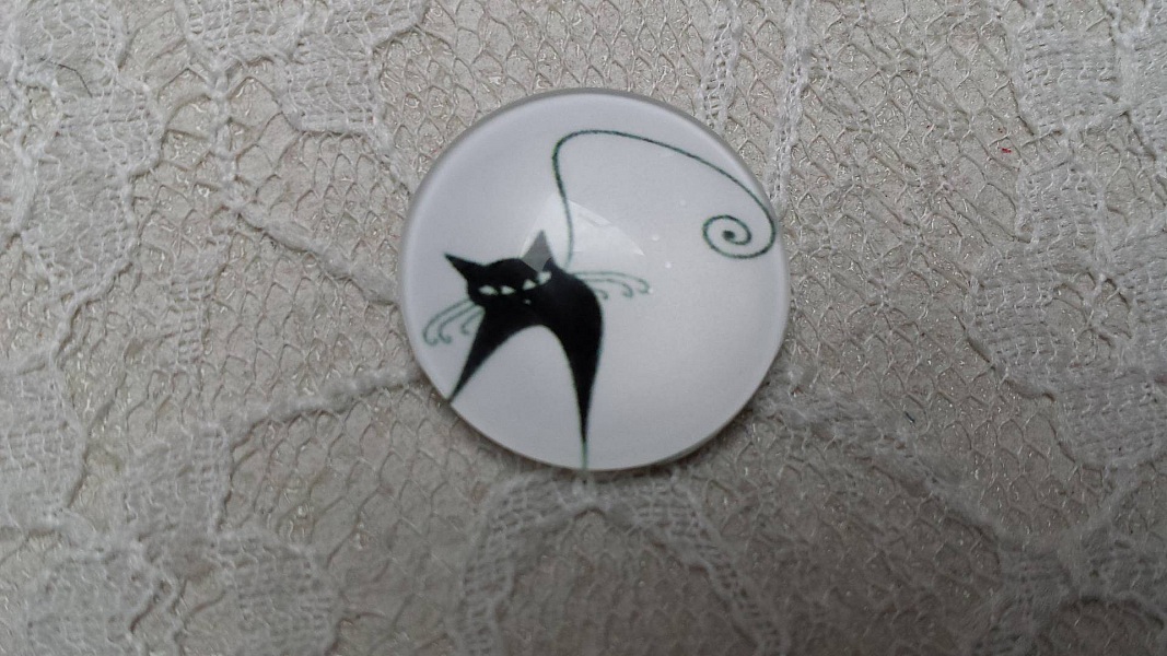 glass cabochon rund 25mm katt 019 