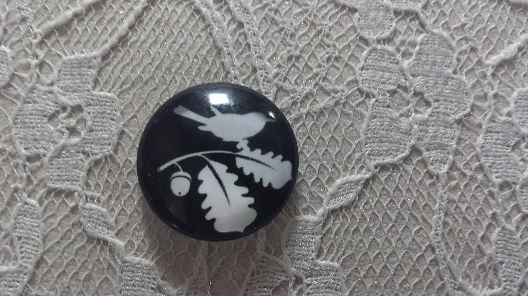 glass cabochon rund 20mm fugler 005 