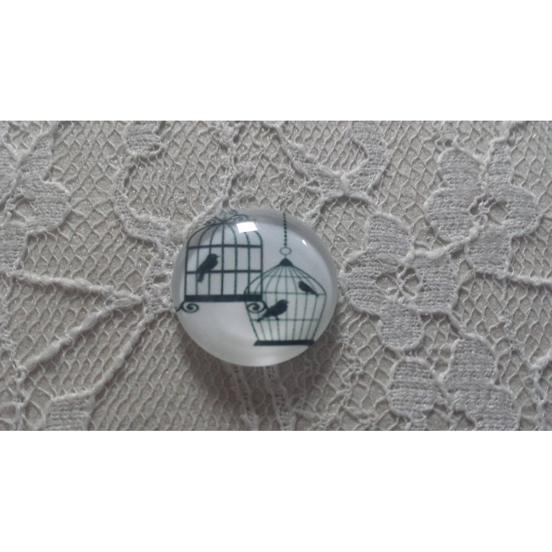 rund glass cabochon 20mm fugler 003 