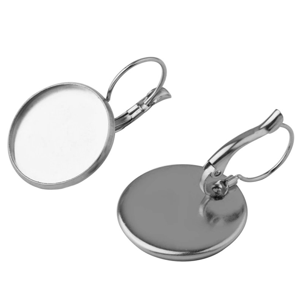 cabochon holder rustfritt stål ørering 18 mm N°07