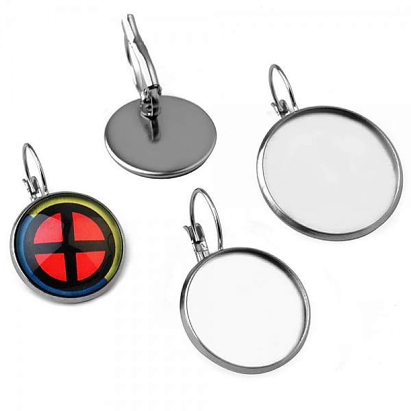 rund cabochon holder rustfritt st&aring;l &oslash;rering 10 mm N&deg;07