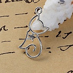 Sett med 5 katteanheng nr. 2 sølv 29 mm x 13 mm