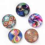 Lot 20 glass cabochons runde 25 mm 95108