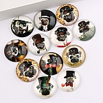 Sett med 20 runde glass cabochons 25 mm Steampunk Dog