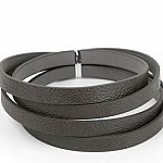 Lær 10 mm mørk grå 1 meter