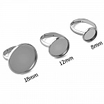 1 ring cabochon holder 16 mm sølv nr. 04