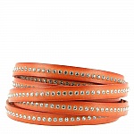 Oransje skinn med 10 mm Swarovski strass per 20 cm