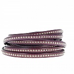 Leather Ball Prune 06 mm med nikkelfri kulekjede per 20 cm