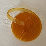 1 meter Pvc flat ledning 5,8 x 1,9 mm mørk gul gjennomsiktig