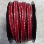 Red Calf Flat Leather 10 mm x 20 cm 2 tråder sydd.