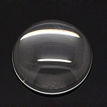 Cabochon rund 14 mm i gjennomsiktig burrglass N°04