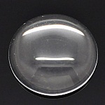 Cabochon rund 16 mm i gjennomsiktig burrglass N°06