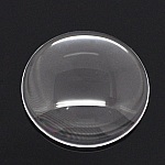 Cabochon rund 20 mm i gjennomsiktig burrglass N°08