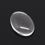 Oval cabochon 10 x 14 mm x 2 stykker i klart burrglass N°16