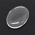 Cabochon Oval 13 x 18 mm x 2 stykker i klart burrglass N°17