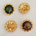 20 mm gullknapp nr. 10 rund