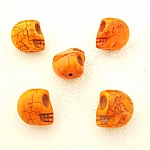 Lot 03 Howlite tonede hodeskaller 18 mm