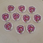 Treknott blomster 30 mm N°02 x 10 stk.