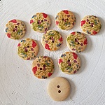 Treknott blomster 30 mm nr. 13 x 10 stk.