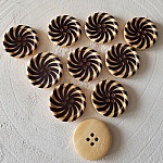 Treknott blomster 30 mm nr. 16 x 10 stk.