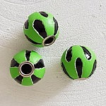 Rund lærperle N°06 Grønn