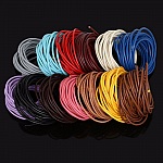 1 meter Rund glatt skinnsnor Blå 3 mm