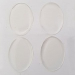 10 Selvklebende Resin Cabochons 18 x 25 mm Transparent