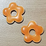 Blomst Metall Emalje 20 mm Oransje