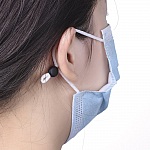 2 svarte elastiske snorbånd med justerbar spenne for maskefeste