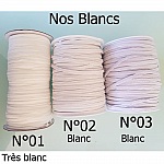 Flat maske elastisk 5 mm Hvit X 20 Meter N°03