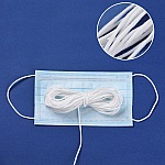 1 Meter Elastisk maske Polyester rund 2,3 mm Hvit